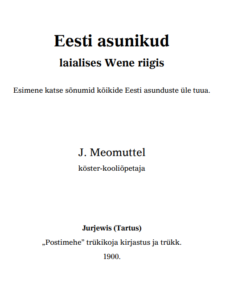Eesti asunikud laialses Wene riigis